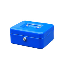 Safety Cashier Metal Storage Coin Display Cash Box with Key Lock in 8 inch